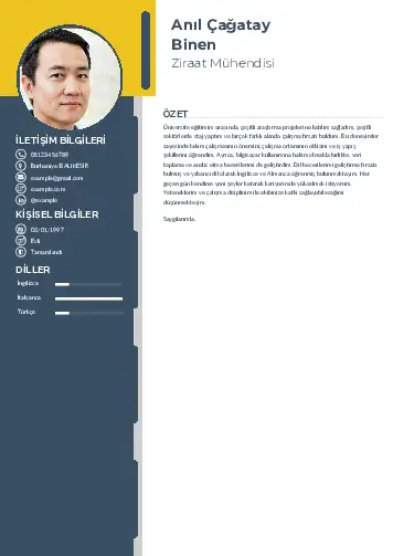 Ziraat Mühendisi Cv Örnekleri cv indir
